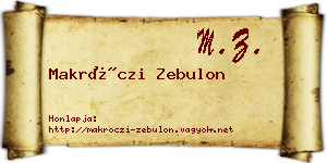 Makróczi Zebulon névjegykártya